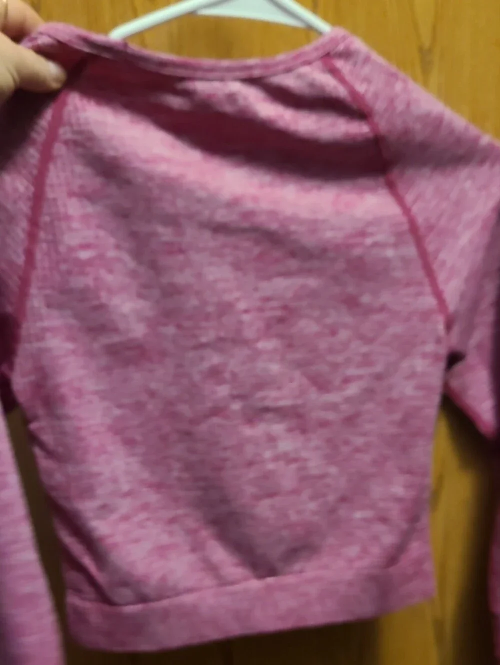Victoria's Secret PINK collection Heathered Pink Long-Sleeve Crop Top Dri Fit